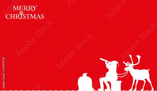 christmas card - santa claus on the roof