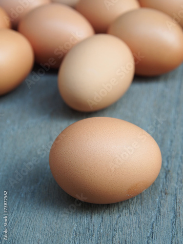 eggs on the wooden table