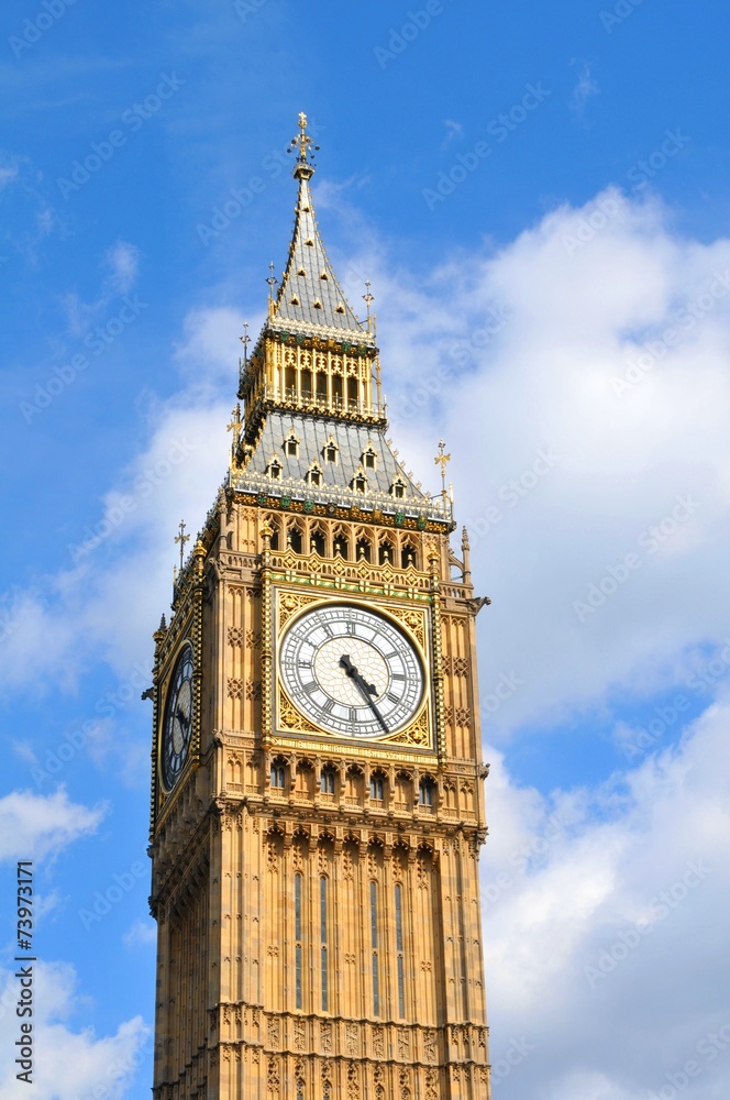 Architectural detail of the Big Ben clock tower