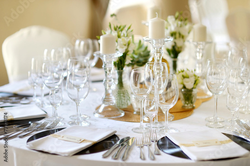 Table set for an event party or wedding reception © MNStudio