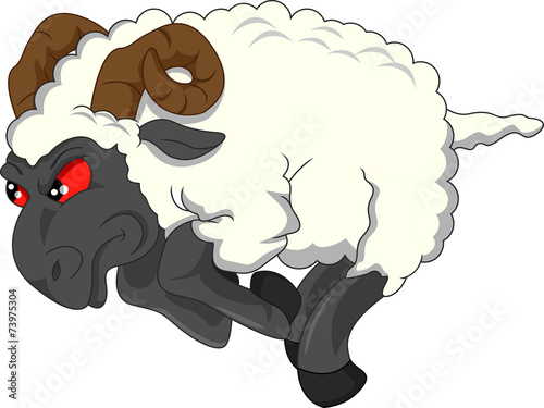 angry cute goat cartoon