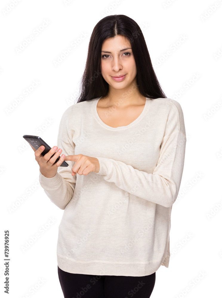 Caucasian Woman use mobile phone Caucasian Woman use mobile phone