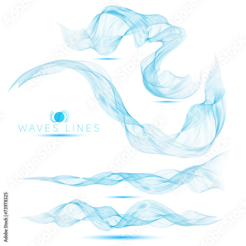 set of beautiful blend massive waves abstract background