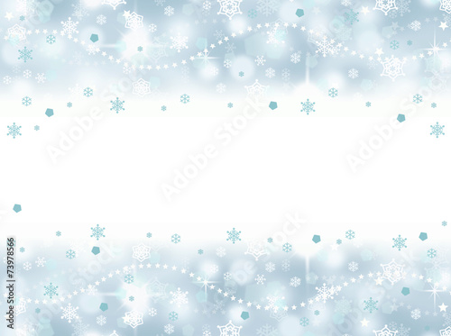 frozen aqua blue snowflake party background with blank space