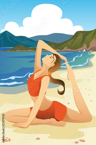 Woman practicing yoga