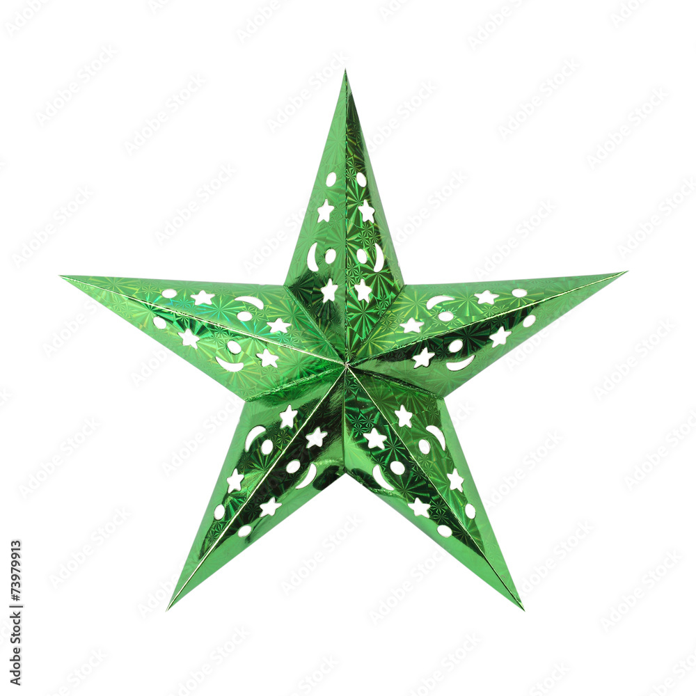 Fototapeta premium Green Star. Isolated