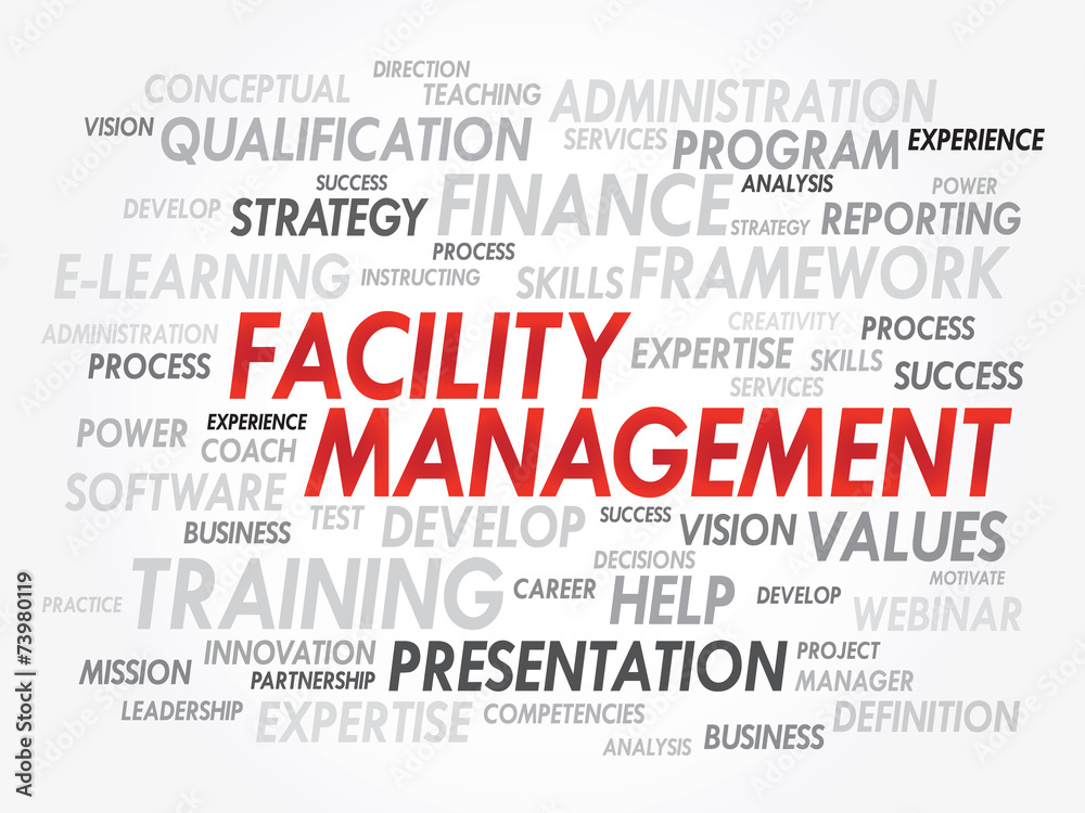 Word cloud of Facility Management related items, vector Word cloud of Facility Management related items, vector