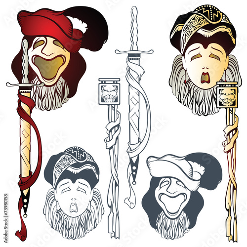 Vector comedy and tragedy theatrical masks