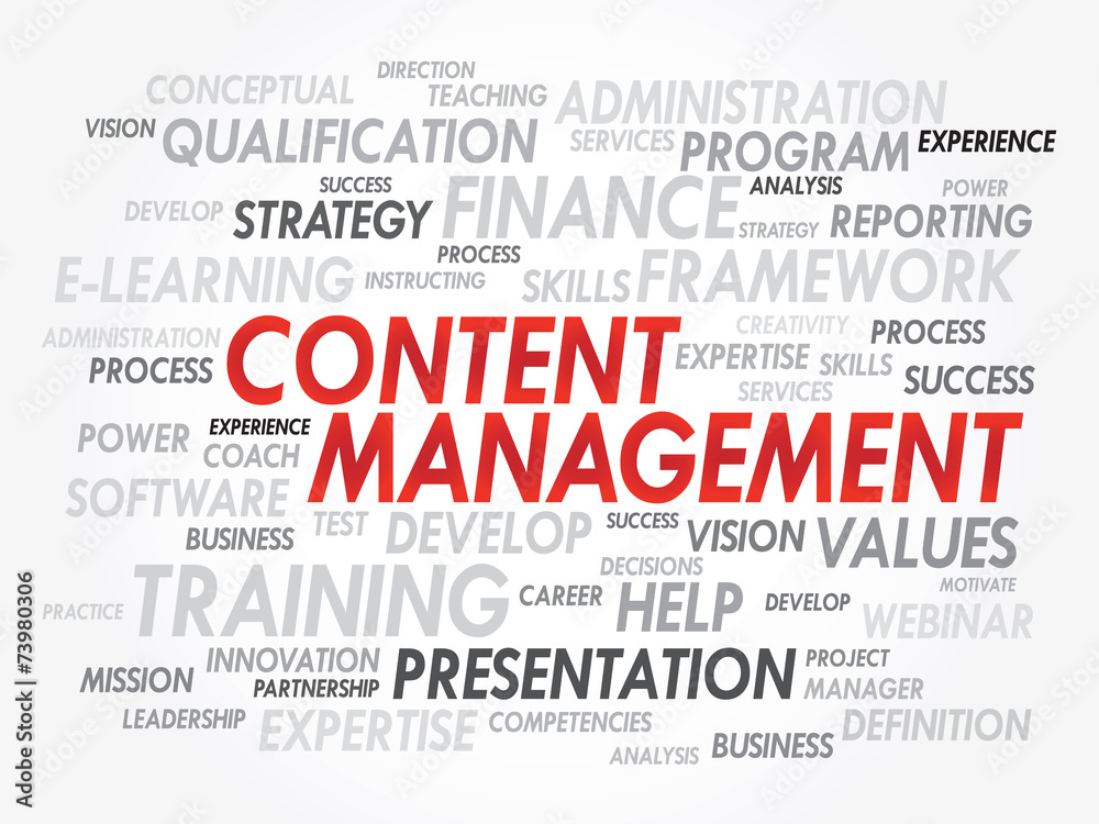 Word cloud of Content Management related items, vector Word cloud of Content Management related items, vector