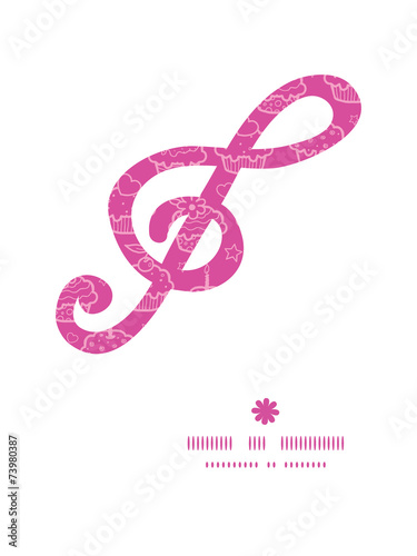 Vector colorful cupcake party g_clef musical silhouette pattern