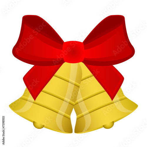 Christmas bells with red bow