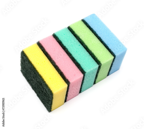 Sponges for ware washing isolated on a white background