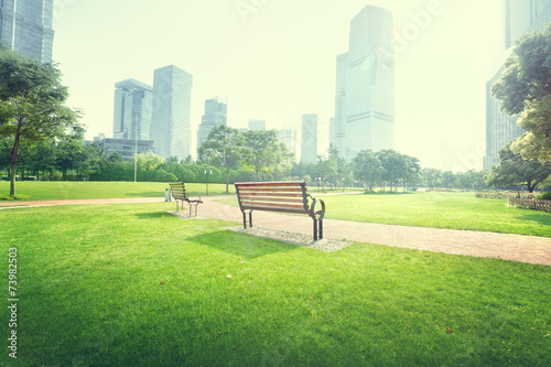 bench in park, Shanghai, China