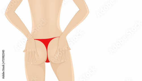 Girl posing in red panties