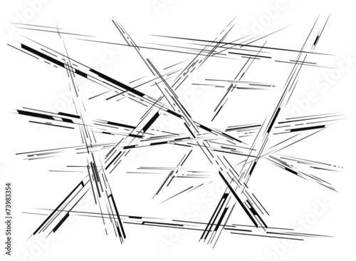 Vector Dynamic Abstract Lines — High-Speed Intersecting Streaks on White