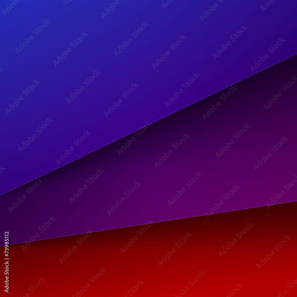Abstract background with red, blue and purple paper layers