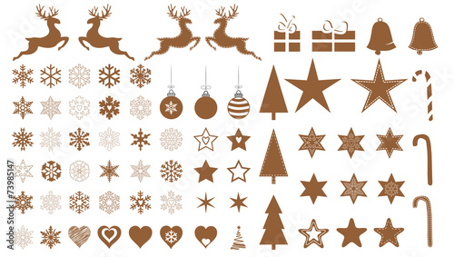 Weihnachtsornamente in braun