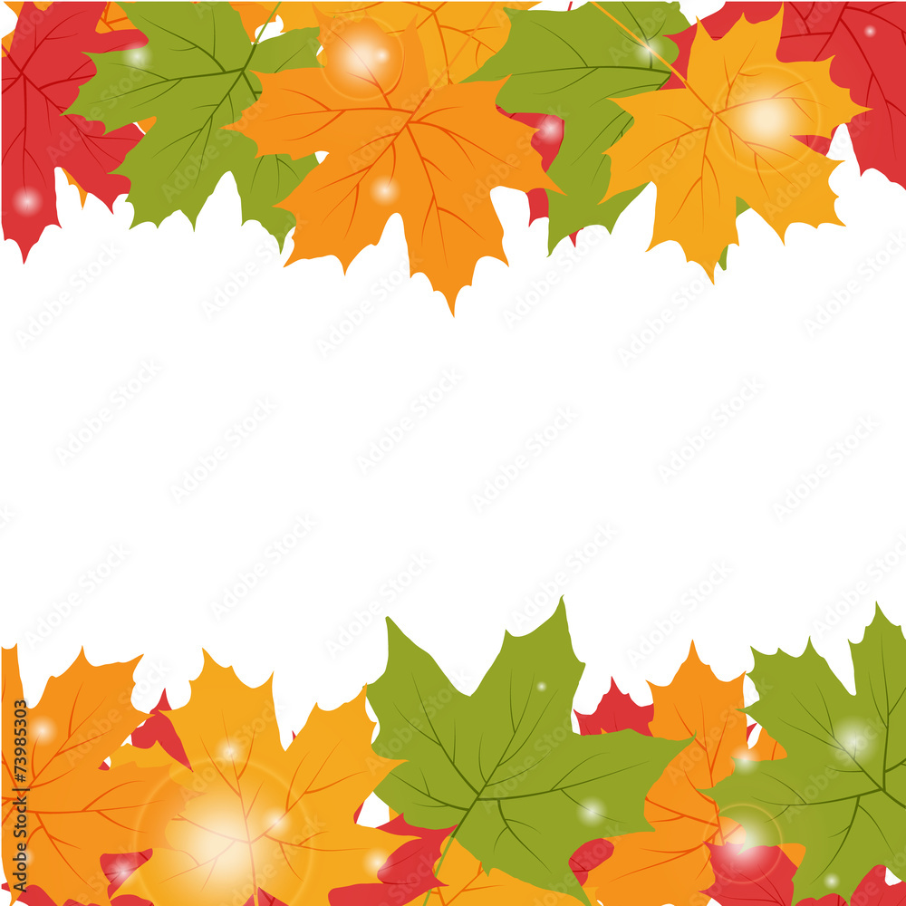 Fototapeta premium Autumn background with maple leaves
