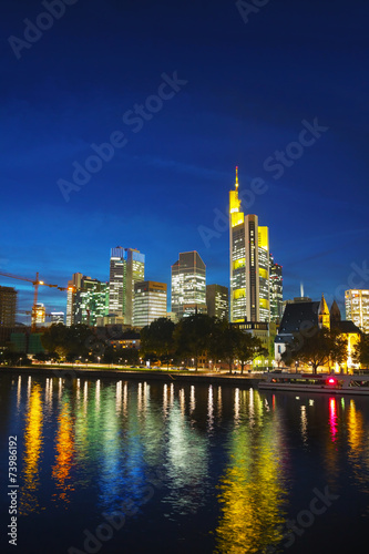 Frankfurt cityscape at sunset