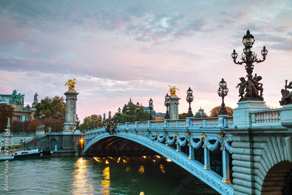 Aleksander III bridge in Paris