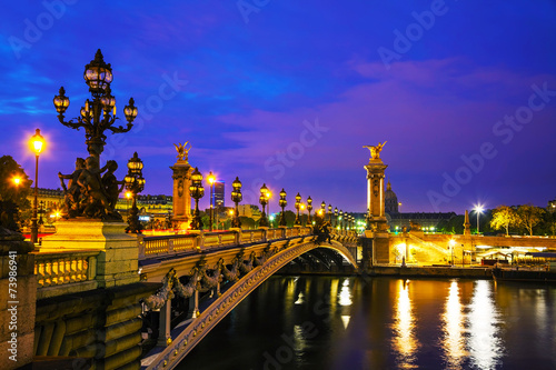 Obraz na płótnie Aleksander III bridge in Paris w salonie