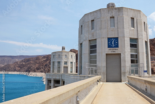 Hoover Dam, border between the US states of Arizona and Nevada