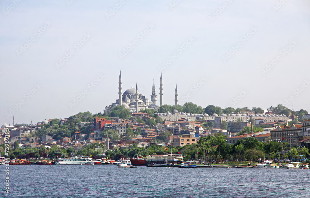 City skyline with view to the Fatih Mosque, Istanbul