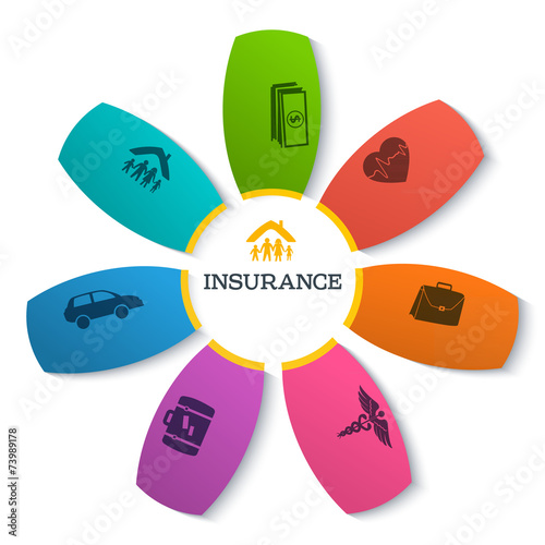 Info-flower-pattern-presentation-insurance-empty