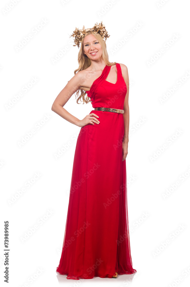 Woman in fashion clothing isolated on white Woman in fashion clothing isolated on white