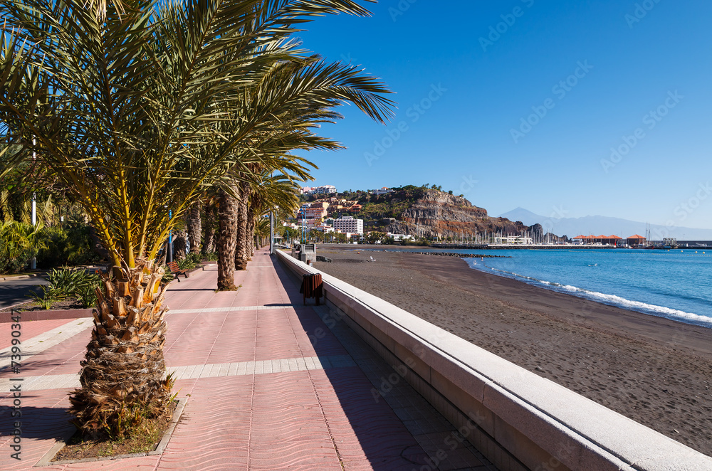 Fototapeta premium Seaside promenade San Sebastian town, La Gomera island, Spain