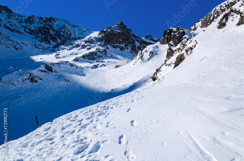 Winter trail in Starolesna valley, Tatra Mountains, Slovakia © pkazmierczak