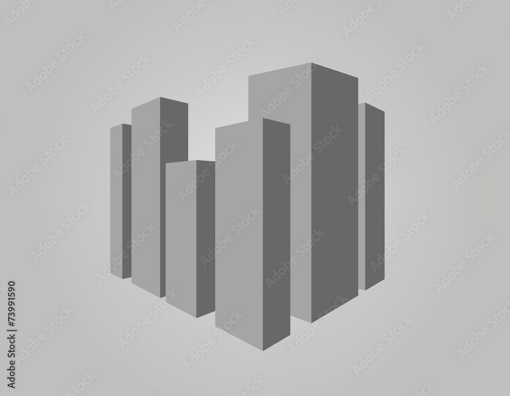 Abstract vector illustration of city center