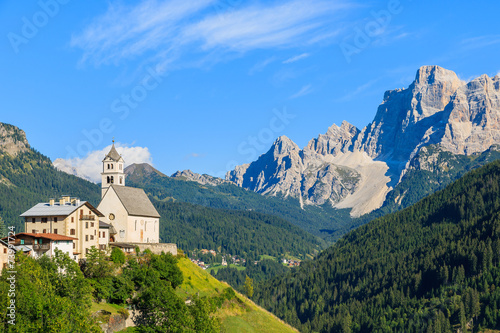 Wallpaper Mural Church in alpine village of Pian, Dolomiti Mountains, Italy Torontodigital.ca