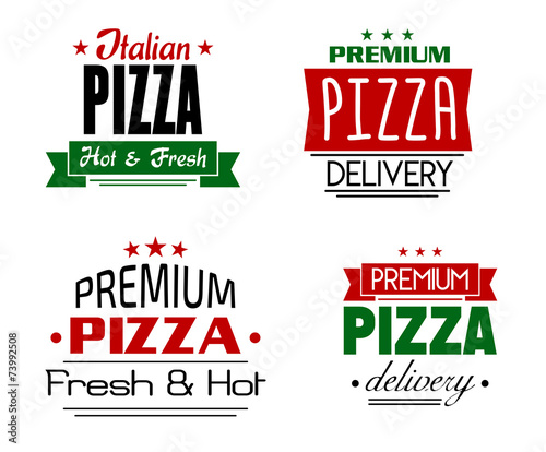 Italian pizza banners and labels
