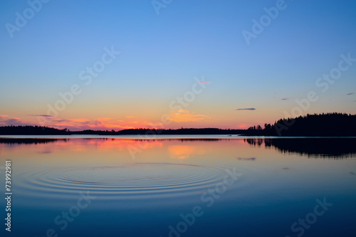 Evening calmness. Lake Engozero  North Karelia  Russia