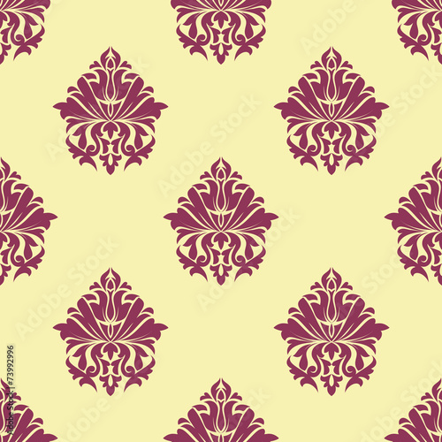 Purple and cream arabesque seamless pattern