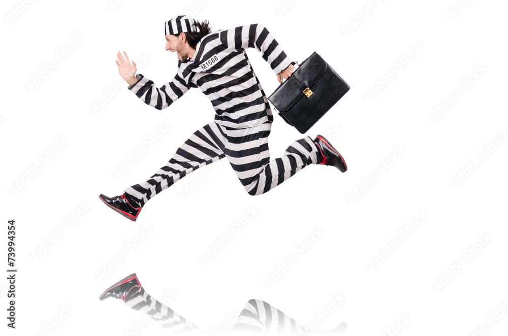 Fototapeta premium Prison inmate isolated on the white background