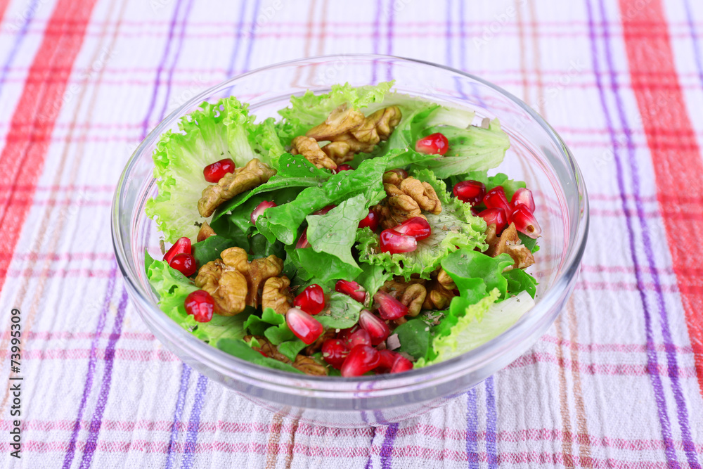 Fresh salad with greens, garnet and spices Fresh salad with greens, garnet and spices