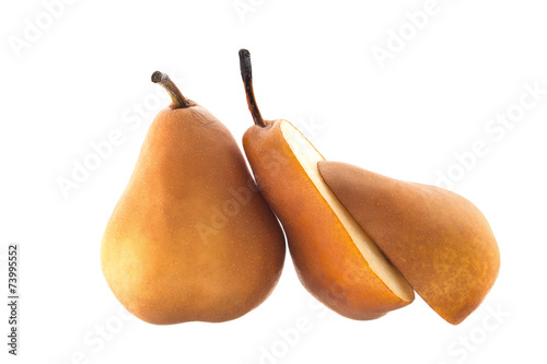 Beurre Bosc pear sliced in halves