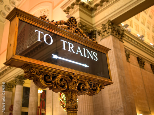 Public transit to trains transportation travel sign holiday Union Station Washington DC