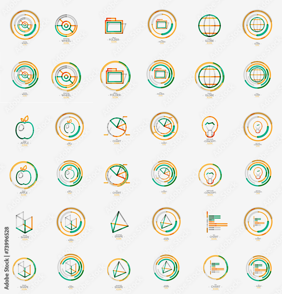 Minimal thin line design web icon set, stamps Minimal thin line design web icon set, stamps