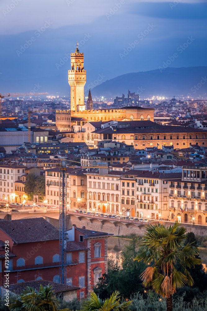 Night view of Florence, Italy