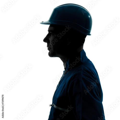 man construction worker profile sideview silhouette portrait © snaptitude
