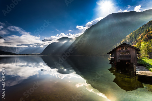 Old wooden haven at mountai...