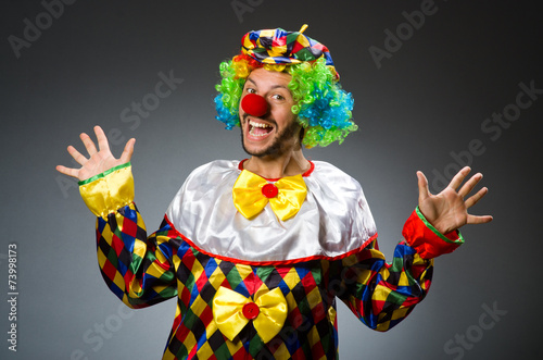 Fotografia, Obraz Funny clown in colourful costume