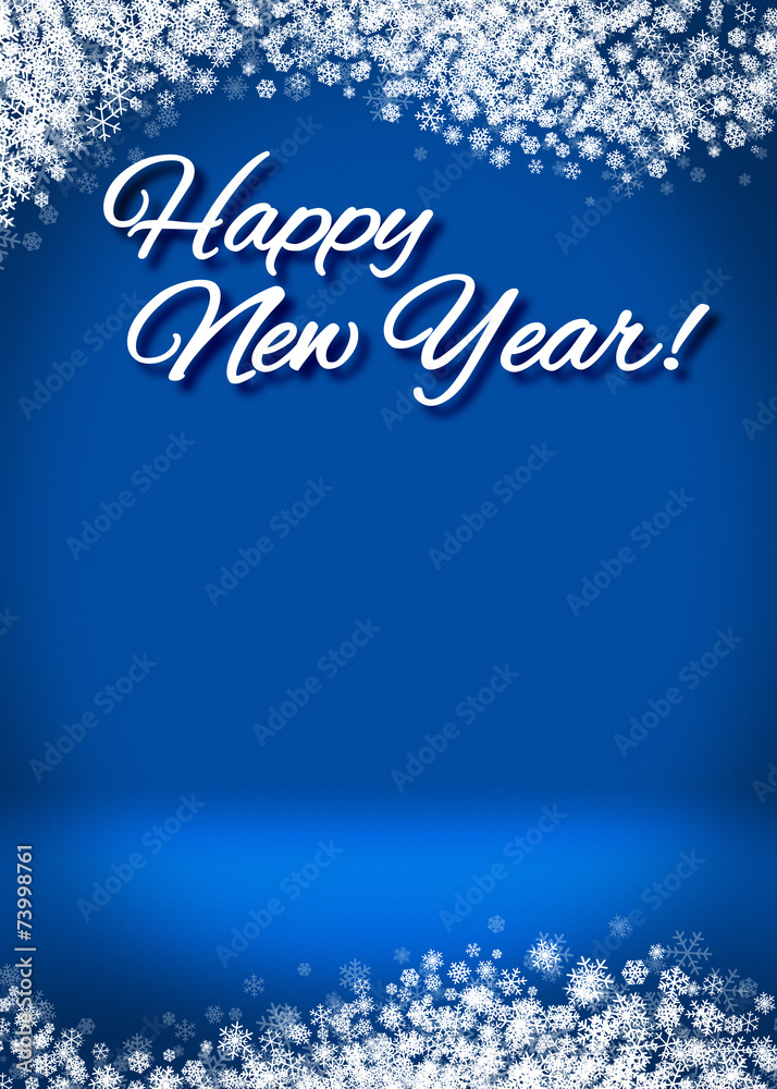 Happy New Year 3D Winter Background
