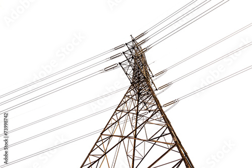 High voltage post on white