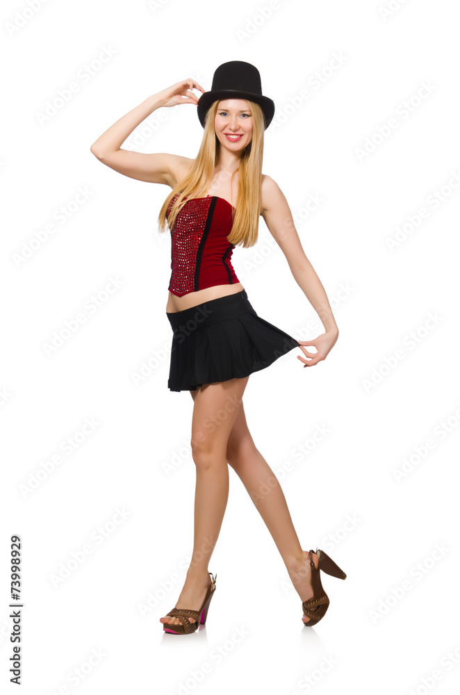 Woman magician isolated on white Woman magician isolated on white