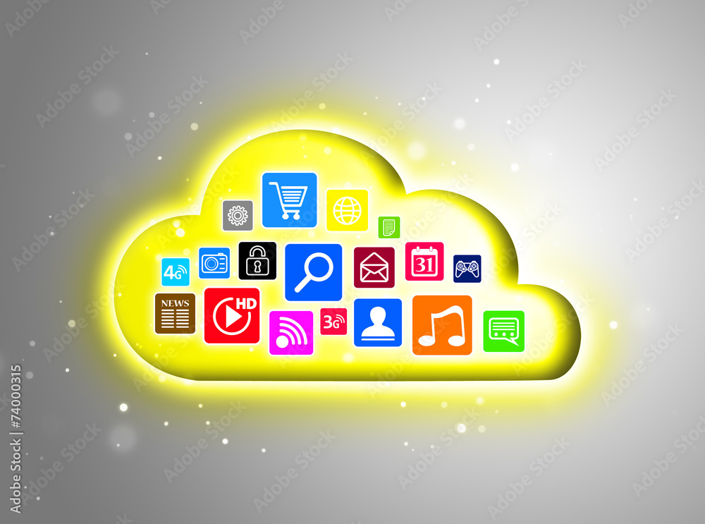 Cloud computing concept for business presentations