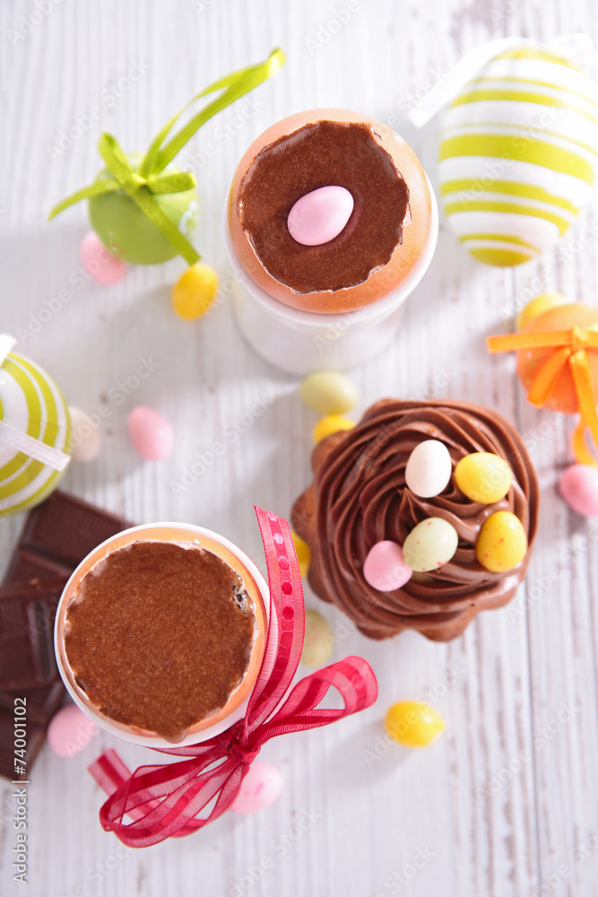 chocolate mousse, easter dessert